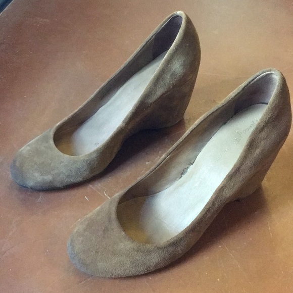 Franco Sarto Suede Wedge Heel 8.5M in Chestnut - Picture 4 of 8